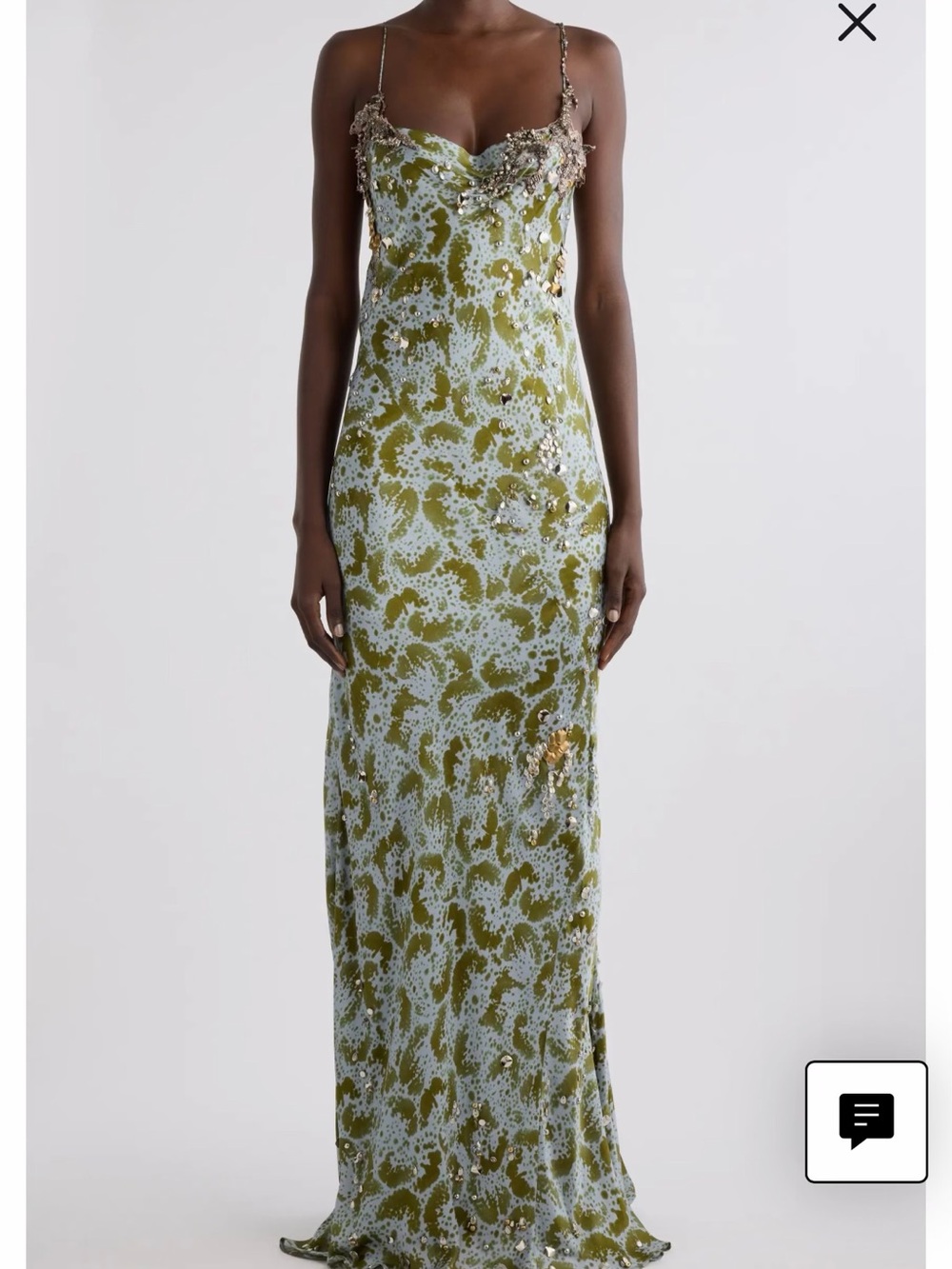 Dries Van Noten Embellished Silk Column Gown